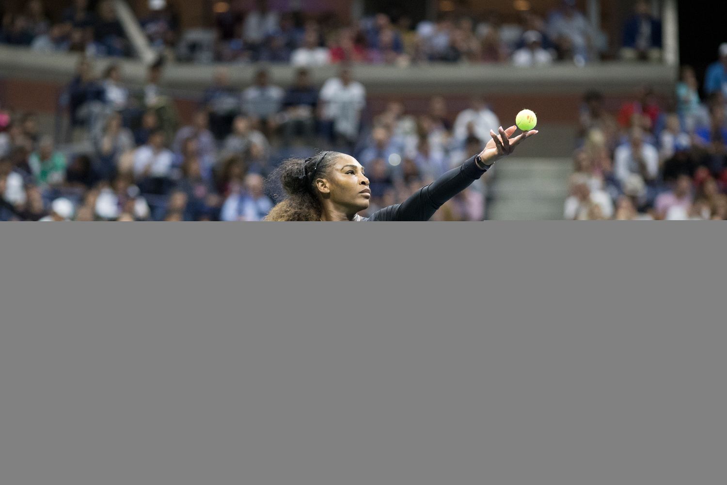 2018 US Open Tennis Tournament- Day Thirteen. Serena Williams of the United States in action against Naomi Osaka of Japan in the Women's Singles Final on Arthur Ashe Stadium at the 2018 US Open Tennis Tournament at the USTA Billie Jean King National Tennis Center on September 8th, 2018 in Flushing, Queens, New York City.